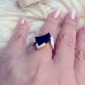 14 K gold ring with black stone ( beautiful style)